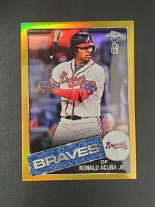 RONALD ACUNA JR. 2020 TOPPS CHROME BEN BALLER EDITION 1985 GOLD REFRACTOR /50 - Picture 1 of 4