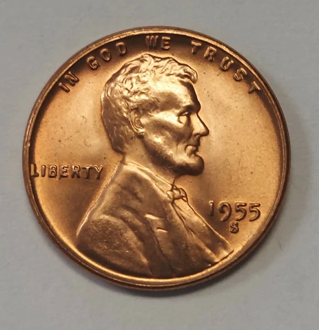 1955-S Lincoln Wheat Cent Beautiful Choice Uncirculated Red Priced Right Cover