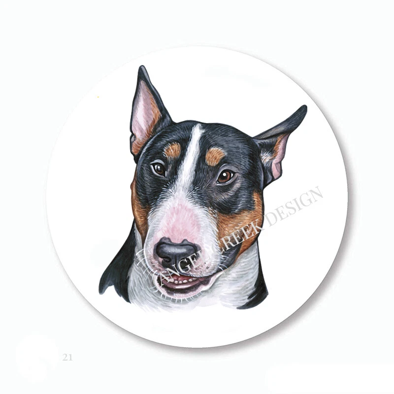 Tri Color Bull Terrier Dog Scrapbook Stickers Dog Party Favors Envelope Seals - Image 1 of 1