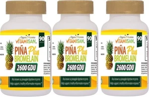 3 Pina Plus Bromelain 300 caps Digestive Enzymes Ananas Vitamisan sale - Picture 1 of 3