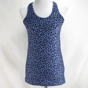 Calia Racerback Tank Top Womens Size M Blue Black Animal Print Scoop Neck Nylon - Picture 1 of 7