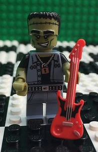 Lego 71010 Minifigures Series 14 MONSTER ROCKER Red Guitar Frankenstein Minifig - Picture 1 of 2