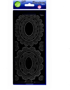 Starform BLACK FOIL FRAMES & CORNERS Stickers #1287B scrapbook CRAFTS CARDS - Picture 1 of 2