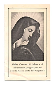 CORONCINO IN SUFFRAGIO ANIME SANTE DEL PURGATORIO SANTINO HOLY CARD - Imagen 1 de 3
