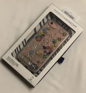 Rebecca Minkoff iPhone 7 / 8 NEW SE Emojis Case Glitterfall Liquid Clear EMOJIS - Picture 1 of 5