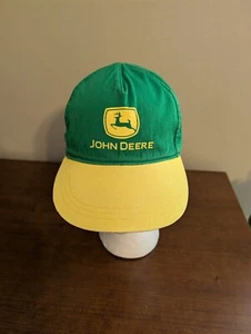 John Deere Trucker Hat Cap Ball Cap Snapback Yellow/Green 100% Cotton EUC - Picture 1 of 7