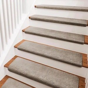 PURE ERA Bullnose Carpet Stair Treads Non-Slip Self Adhesive Ultra Plush Soft - Picture 1 of 65