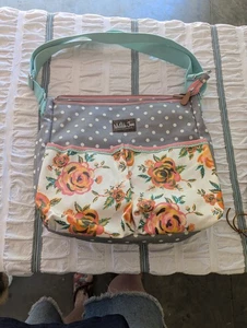 Matilda Jane Over The Moon Floral & Grey Diaper Bag NWT - Picture 1 of 4