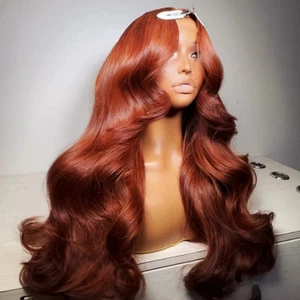 Cuerpo marrón rojizo onda HD 13x4 13x6 encaje frontal cabello humano color brasileño - Imagen 1 de 21