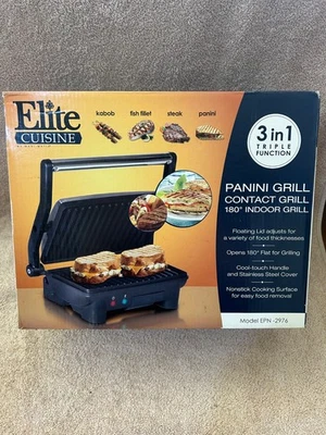 Prensa y parrilla Panini Elite Cuisine EPN-2976 3 en 1 Foto 1 de 4