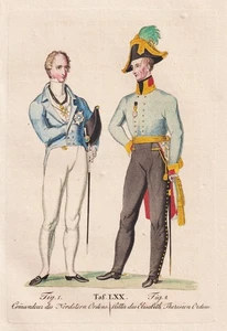 Orden Estrella Norte Orden Estrella Polar Elisabeth Teresia Orden Tracht grabado 1821 - Imagen 1 de 1