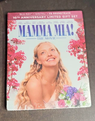 Mamma Mia (10th Anniversary Limited Gift Set, Blu-ray/DVD, Soundtrack CD) NEW - Image 1 of 4