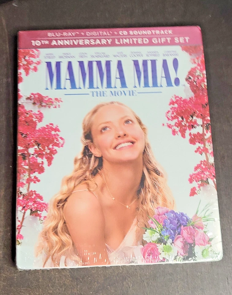 Mamma Mia (10th Anniversary Limited Gift Set, Blu-ray/DVD, Soundtrack CD) NEW Foto 1 de 4