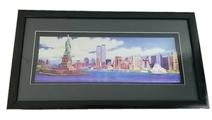 3D Papier Skulptur Shadowbox. New York Skyline, Twin Towers Sunny Du, 17x9 - Bild 1 von 8