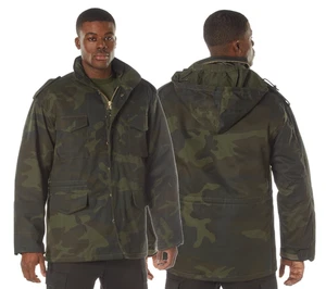 Rothco M-65 Field Jacket Men's Medium w/Liner Midnight Woodland Camo 12085 - Picture 1 of 2