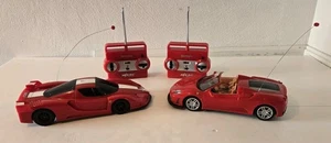 LOT of 2 Red Ferrari MJX R/C Remote Control Cars FXX & F430 Spider - Picture 1 of 22
