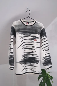 Diesel Vintage Y2k Men's Grey Cotton Tiger Print Sweatshirt Size M - Picture 1 of 17