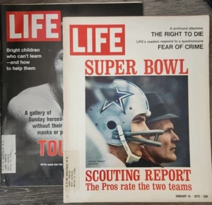 (2) COWBOYS LIFE Magazine Jan 14, 1972 ROGER STAUBACH Oct 6, 1972 BOB LILLY - Imagen 1 de 13