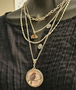 Hecho a mano único declaración capas collar camafeo colgante joyería resina aleación - Imagen 1 de 95