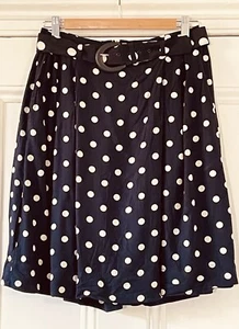 Ines de la Fressange X Uniqlo Women’s Navy Blue Polka Dot Skirt W 25” XS UK 6-8 - Picture 1 of 14