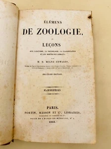 Elémens de Zoologie - M. H. Milne Edwards - 1841 - Imagen 1 de 18