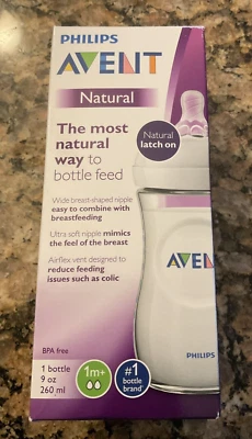 Phillips Advent Natural 1 Bottle 9 OZ 260 ML BPA Free Material New Mom Baby - Image 1 of 4