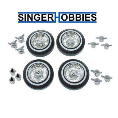 REDCAT RER17088 Dayton Wire Wheel Set (Chrome) (4pcs) SISTYFOUR /MONTE CARLO  HH - Image 1 of 2