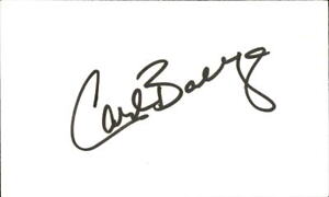 Carlos Baerga Signed 3x5 Index Card Cut Indians Mets Diamondbacks Autograph