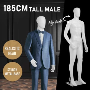 Male Mannequin 185CM Full Body Model Manikin Display Stand Dress Form White - Picture 1 of 9