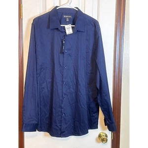 INC International Concepts Slim Fit Basic Navy Dress Shirt XL 17-17.5 - Picture 1 of 5