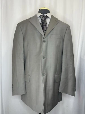 Pierre Cardin Mens Sport Coat Blazer Suit Jacket 43R 47" Gray 3 Button Wool* - Image 1 of 4