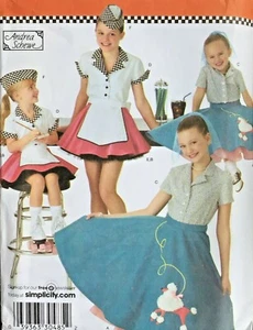 UC Simplicity 3836 Schnittmuster 50er Jahre Mädchen Pudel Rock Diner Kellnerin Kostüm - Bild 1 von 4
