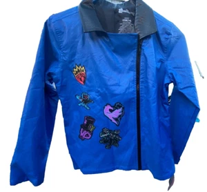 Disney Descendants 3 Girls L(14) Blue Zip Up Jacket With Logos On Front/Back-NWT - Picture 1 of 6