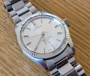 Vintage Technos Star Chief 21 Jewels Mens Wristwatch Fluted Bezel - Picture 1 of 12