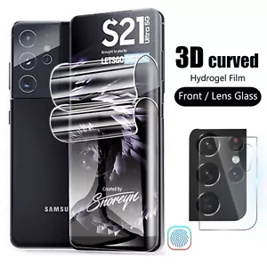For Samsung Galaxy S21 Ultra/S21 Note20 5G Hydrogel Screen Protector/Camera Lens - Picture 1 of 14