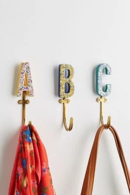 LIBERTY OF LONDON FOR ANTHROPOLOGIE Anthropologie Liberty of London Monogram Hook B K M T W X & - YOU CHOOSE