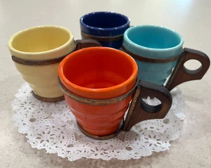 3 Art Deco GMB Franziskaner EL TERRASSE Holz Henkelbecher 1940 - Bild 1 von 5