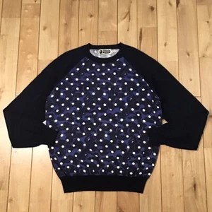 BAPE DOT camo knit sweater navy A Bathing Ape Size M - Picture 1 of 7