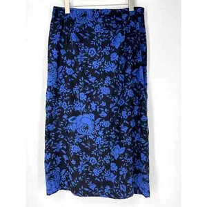 Vintage 90s Briggs Blue and Black Pencil Skirt Size 14 - Picture 1 of 7