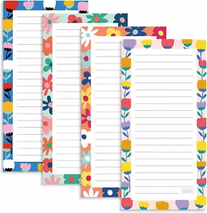 Paquete de 4 blocs de notas magnéticos S&O para refrigerador - Divertido bloc de notas magnético floral para - Imagen 1 de 7