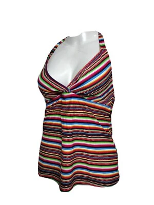 MOSSIMO Women NWOT SMALL Wireless  Multi-color padded Halter Tankini Top(#d - Image 1 of 4