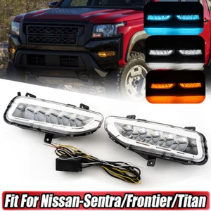 LED DRL Light Fog Lamp W Turn Signal For 2020~2022 Nissan Frontier Sentra TITAN - Picture 1 of 18