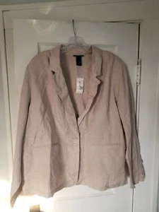 Lane Bryant Neu mit Etikett hellbraun Leinen Blazer Karriere Jacke 26 - Bild 1 von 9