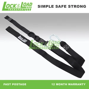 LOCK & LOAD RW95 BLACK 38mm MOTORCYCLE TIE DOWN STRAPS PAIR - Picture 1 of 7