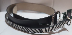 2 pk Wild Fable Zebra Print and black Belt Size XS Silver Hardware NWT - Picture 1 of 2