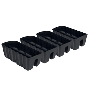 4x Blumenkasten 60cm Hängetopf Blumentopf Balkontopf Geländertopf DCRO Anthrazit - Bild 1 von 7