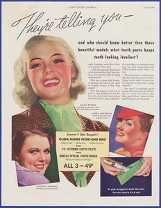 Vintage 1936 LISTERINE Tooth Paste Sally Bynum Anita Counihan 30's Print Ad - Picture 1 of 1
