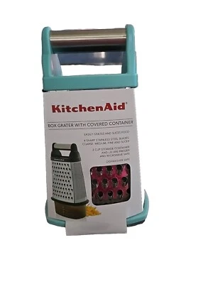 Kitchenaid Rallador de Caja con Contenedor Cubierto 4 Caras Aqua Sky Blue KN300OSAQA Nuevo Foto 1 de 4