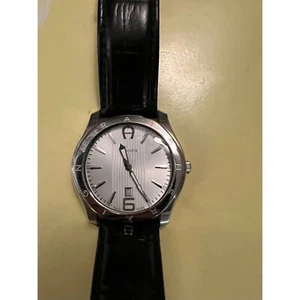 Unisex Aigner Logo Classic Silver Dial Face Watch With Date - needs new battery - Picture 1 of 2