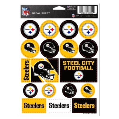WINCRAFT Pittsburgh Steelers NFL Vinyl Die-Cut Sticker Set / Decal Sheet *Free Shipping